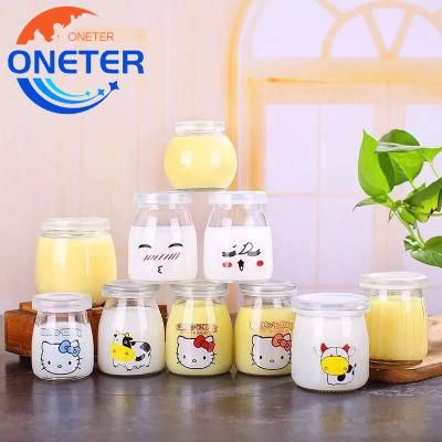 Different Capacity Cheaper Small Cute Cold Brew Coffee Juice Clear Glass Pudding Milk Bottle