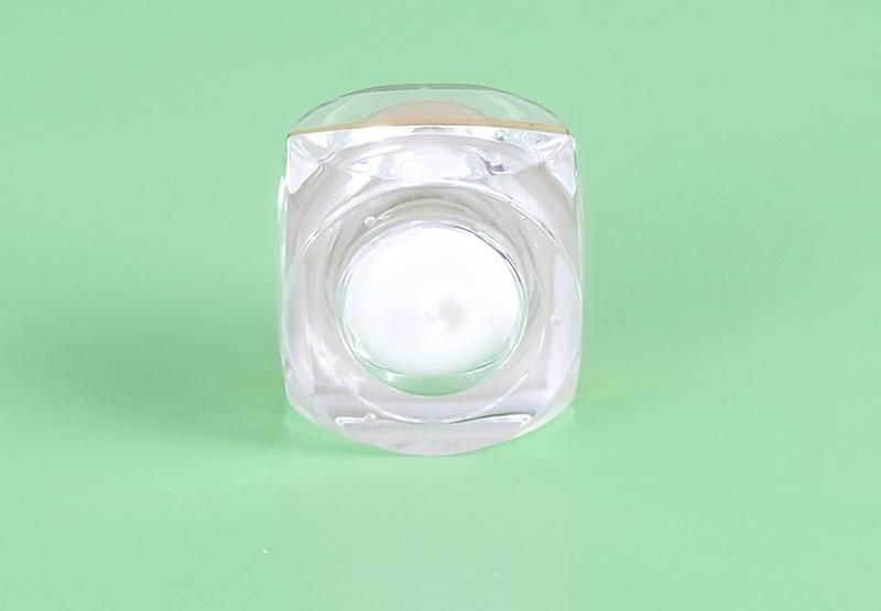 5g 10g Luxury Clear Empty Lip Balm Plastic Jar for Lip Balm with Gold Cap