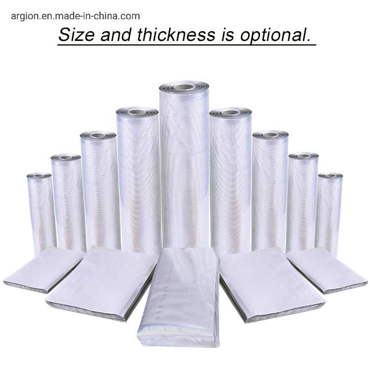 Custom Size Aluminum-Aluminum Clear Embossed Flat Vacuum Bag Roll with FDA LFGB Approved