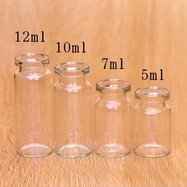 20mm 5ml -50ml Amber or Clear Tubular Glass Bottle Vial for Medical or Cosmetic with Rubber Stopper