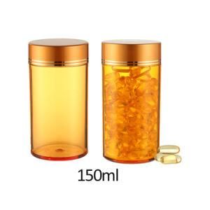 Transparent Pet Capsules 100ml 150ml Pill Tablet Medicine Bottle with Screw Caps