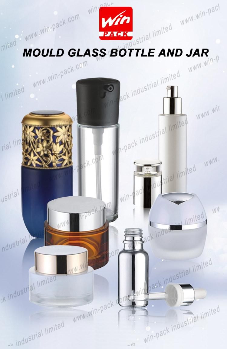 Luxury New Style Packaging for Unique Shape Glass Bottle with Gold Pump 40ml 100ml 120ml