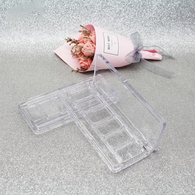 Logo Accepted 8 Colors Clear Square Plastic Eye Shadow Cosmetic Packaging Case Transparent Eyeshadow Container