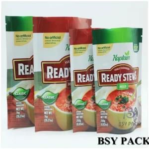 Food Grade Custom Printed Heat Seal Stand up Plastic Bags for Sauce Packaging