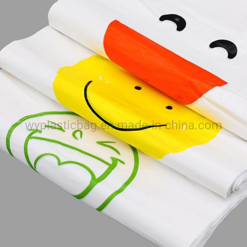 White High Density Vest Style Carrier Bag, Cheap and Cheerful White HD Carrier Bag, Transparent Perforated Plastic Return Bags for Plastic Packaging with Handle