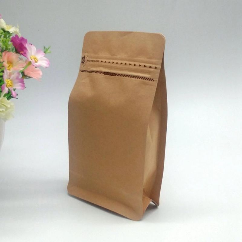 Flat Bottom Stand up Pouch Aluminum Foil Zip Lock Coffee Bag/ Matt Laminated Upright Food Plastic Bag