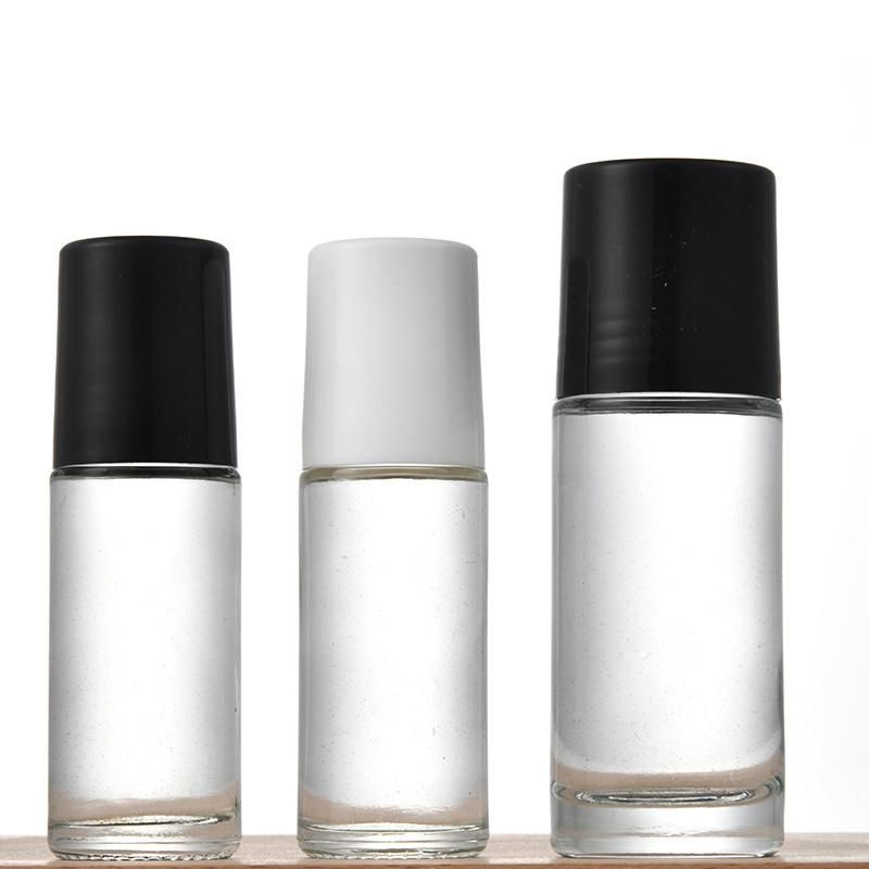30ml 50ml Empty Clear Round Glass Roll on Bottle for Perfume Essential Oil with Ball
