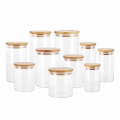 Clear Borosilicate Glass Storage Bottles Glass Jars Containers