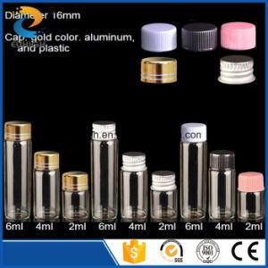 2ml 4ml 6ml Clear Glass Bottle with Gold Color Aluminum Screw Cap