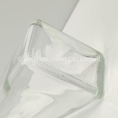 Square 750ml Engraved Crystal Glass Bottle with Lid/Cap