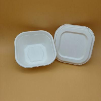 New Hot Sale Sugarcane Bagasse Square White Bowls for Soup