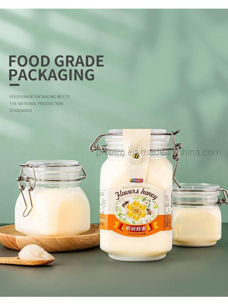 500g 18oz Square Plastic Honey Bottle for Packing Honey Royal Honey Jams