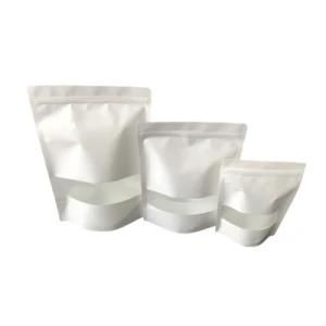 Wholesale Biodegradable Zipper Brown Kraft Paper Bags Tea Food Packaging Stand up Paper Ziplock Bag