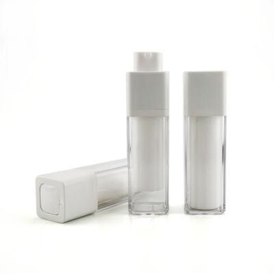 High Quality Double Wall 1oz 30ml Airless Cosmetics Black Double Wall Airless Bottle Cosmetics 50 Ml with White Pump