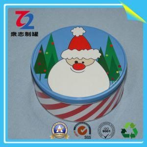 Metal Food Storage Box Round Cookies Tin for Gift Packing