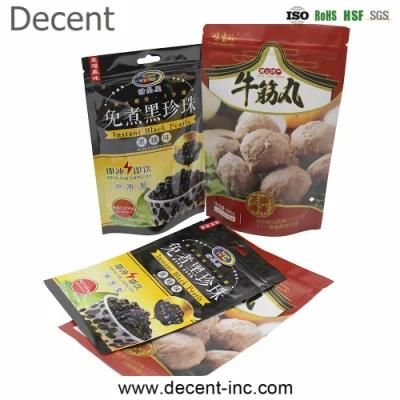 Custom Design Printing Packaging Bags Resealable Translucent Stand up Pouch with Zipper for Food Packaging