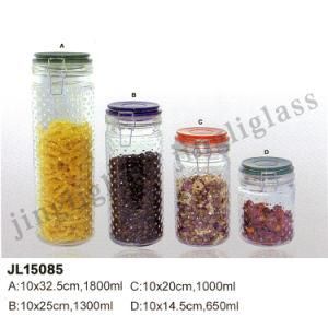 Steel Clip Glass Jar / Glass Storage Jar
