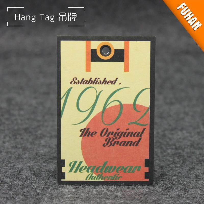 Design Sale Printed Yellow Paper Swing Tag for Garment