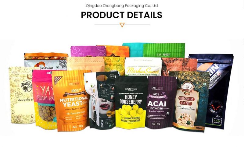 ZB Packaging Food-Grade Plastic Flat Bottom Zipper Food Packaging Bag