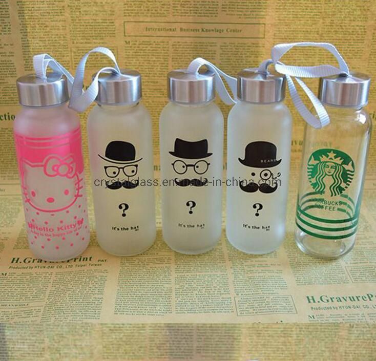 300ml Frost Sparkling Water Glass Bottle with Decal Printing