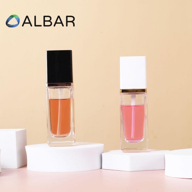Clear and Frosted Customize Makeups Crystal Glass Perfume Cosmetics Bottle with Press Pump