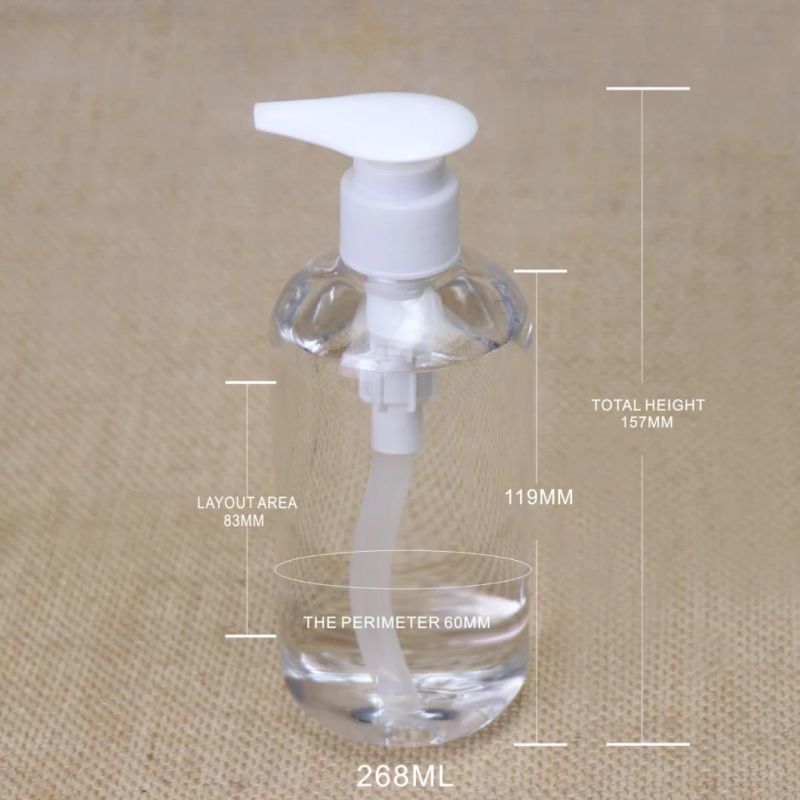 10oz 300ml 250ml 268ml Pet Clean Bottle with Pump for Hand Sanitizer Gel