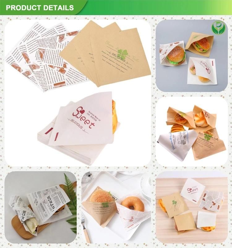 Catering Paper for Fried White Kraft Take Away Food Bag