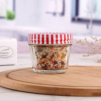 Wholesale Round Diamond Shape Caviar Sauce Glass Jar