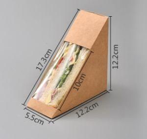 Wholesale Sandwich Packing Kraft White Paper Lunch Box Custom Food Disposable Breakfast Bread Dessert Packaging Sandwich Box