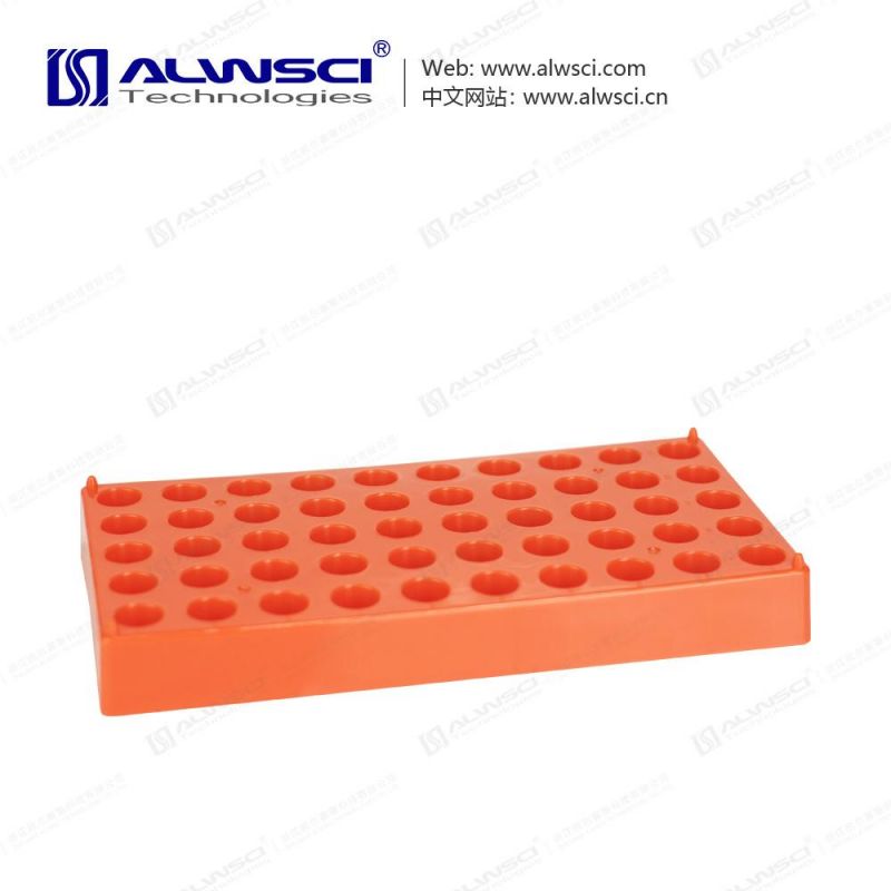 PP Vial Rack 50 Position for 2ml Vials Orange Color
