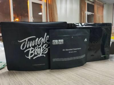 Logo Design Printed Resealable Matte Stand up Pouch Plastic Zip Lock Black Mylar Bags