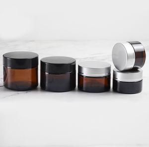 FDA Certificated Various Sizes Premium Amber Cream Cosmetic Glass Jar