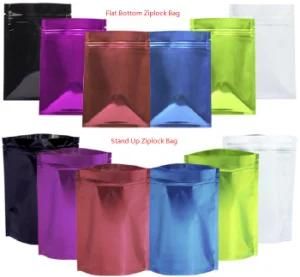 Colored Aluminium Foil Stand up and Flat Type Ziplock Bag for Food