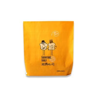 Bread Bags Fold Top Food Packaging Custom Color Printed Paper Sandwich Bread Bags