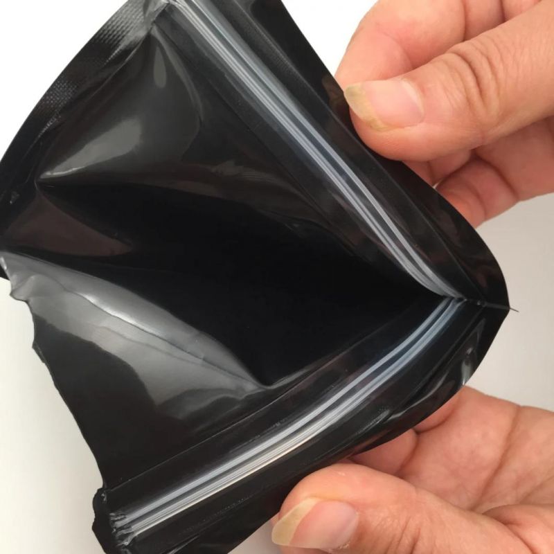 Self Sealing Edible Cookies Black Packaging Zipper Stand up Pouch Logo Mylar Laminated Plastic Bags