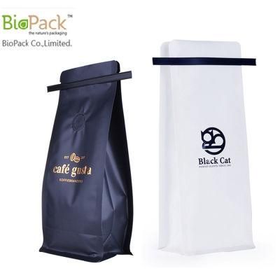 Biodegradable Square Bottom Stand up Coffee Pouch with Tin Tie and Wrappers Manufacturer China