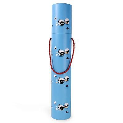 Custom Printed Recyclable Cardboard Cylinder Box Poster Shipping Paper Tube with Handle