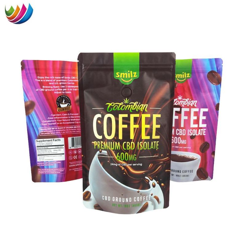 Wholesale Plastic Stand up Pouch Coffee Packaging Bag with Valve