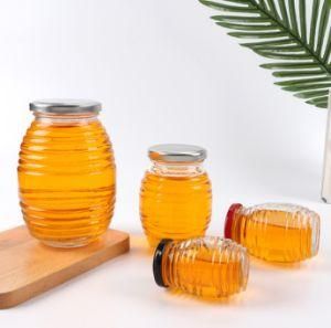 Flint Empty Glass Honey Jars 100ml 500ml 1000ml Jam Honey Jars Oval Shaped