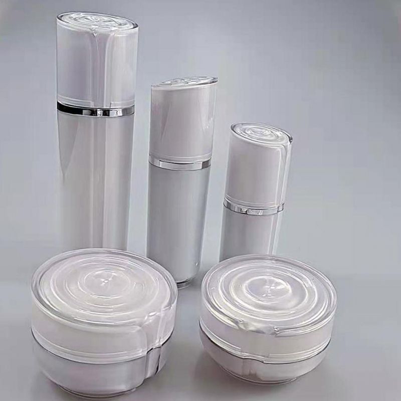 30ml 50ml 100ml Round White Acrylic Emulsion Bottle Foundation Bottle Essence Bottle for Cream Serum