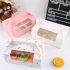 Food Grade Transparent Window Bakery Container White Square Sandwich Box Rectangle Swiss Roll Cake Packaging