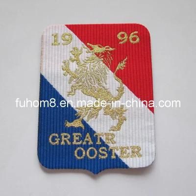 Custom Glod Metallic Thread Woven Tag for Garment