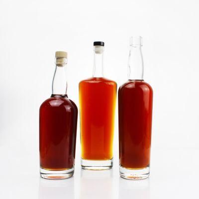 Glass Super Flint Clear Spirit Bottles Custom Bottles for Whiskey 700 Ml 750 Ml Rum Bottle