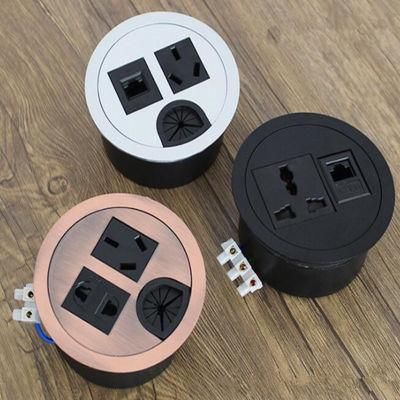 Plastic Products of 60mm Plastic Round Computer Desk Junction Box Computer Grommet Table and Desk Accessories Rubber Products