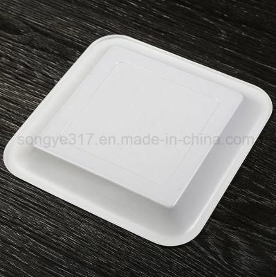 a Square of Disposable Plastic Tableware