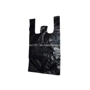 Plastic Black Shopping Bag with Cut Handle