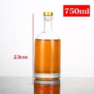 750ml Round Glass Bottle 0.75L Bottle Glass for Liquor Beverage Water