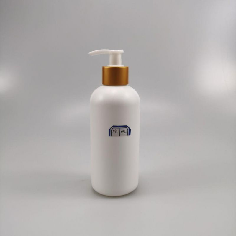 500ml Translucent Amber Shampoo Bottle, Plastic with Black Lotion Pump