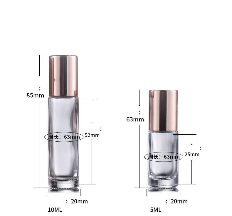 Wholesale Rose Gold Glass Roll on Bottle 5ml 10ml Matte Rose Gold Essential Oil Glass Bottle