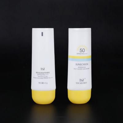 Custom Private Label Soft Touch Flat PCR Sugarcane Tube Bb Cream Cosmetic Plastic Oval Tube with Screw Lid Hand Cream Tube